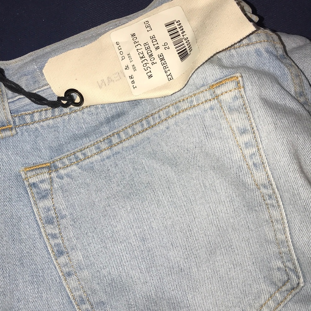 NWT Rag & Bone Powder blue cotton faded boyfriend Size 26 - Picture 3 of 7